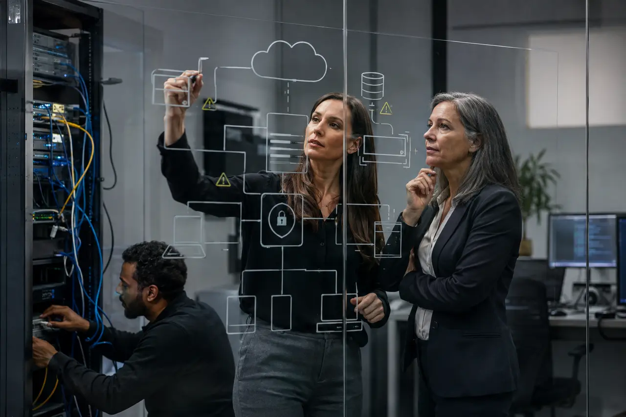 Secure cloud infrastructure connecting business platforms and data systems